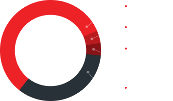 Страны: Россия — 58%, Беларусь — 4%, Казахстан — 4%, 34% — Другие